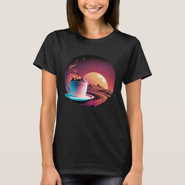 Hot Chocolate Synthwave 80s Retrowave Aesthetic 1 T-Shirt (Front)