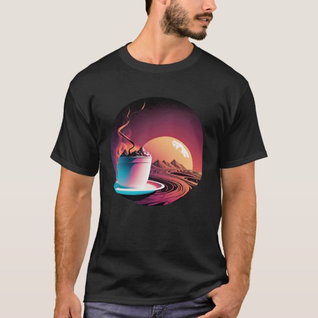 Hot Chocolate Synthwave 80s Retrowave Aesthetic 1 T-Shirt (Front)