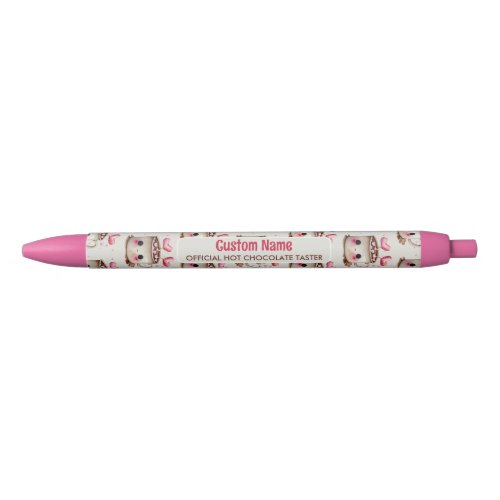 Hot Chocolate Taster Cute Pink and Cream Black Ink Pen