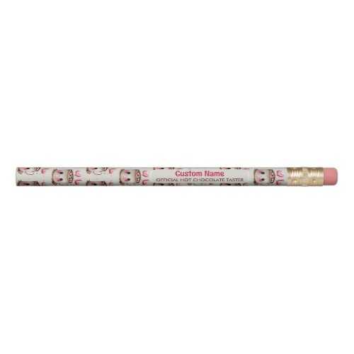 Hot Chocolate Taster Cute Pink and Cream Pencil