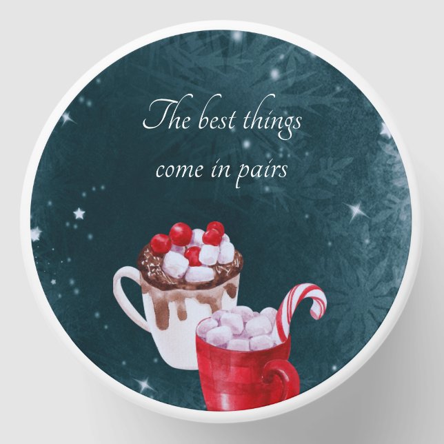 Hot Chocolate Twin Baby Shower  Mini Candle Favors (Front)