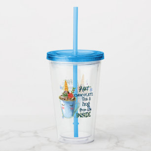 Hot Chocolate Unicorn   Cozy Unicorn Winter Acrylic Tumbler