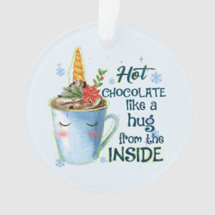 Hot Chocolate Unicorn Cozy Unicorn Winter Ornament