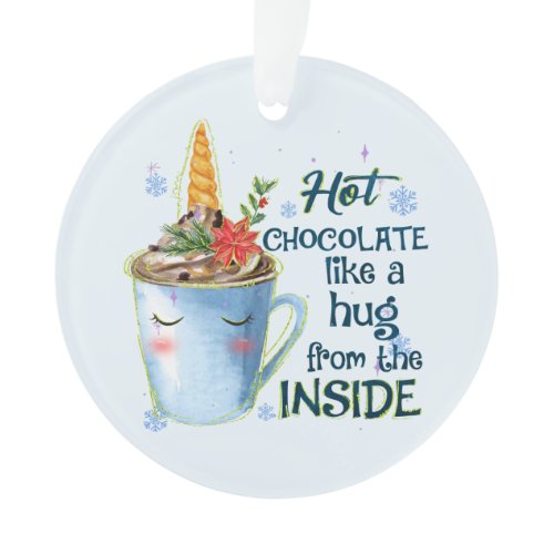 Hot Chocolate Unicorn | Cozy Unicorn Winter Ornament