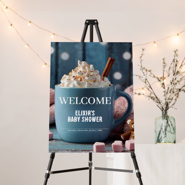 Hot Chocolate w/ Whipped Cream Cozy Baby Shower Foam Board (In Situ (Stand))