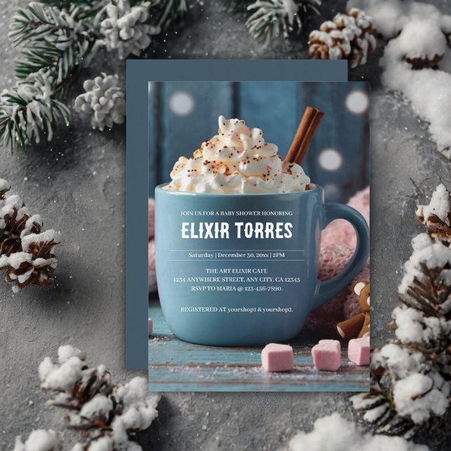 Hot Chocolate w/ Whipped Cream Cozy Baby Shower Invitation (Creator Uploaded)