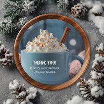 Hot Chocolate w/ Whipped Cream Cozy Baby Shower Paper Plates
