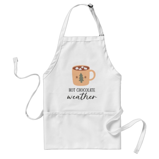 Hot Chocolate Weather Festive Holiday Adult Apron (Front)