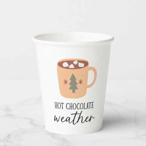 Hot Chocolate Weather Festive Holiday Party Paper Cups