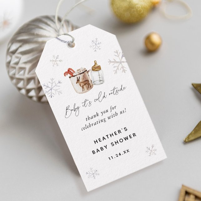 Hot Chocolate Winter Baby Shower Favors Gift Tags (Creator Uploaded)