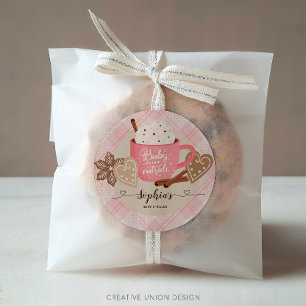 Hot Chocolate Winter Baby Shower Girl Classic Round Sticker
