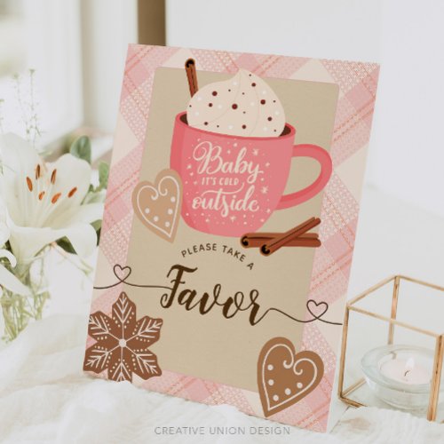 Hot Chocolate Winter Baby Shower Girl Favors Sign