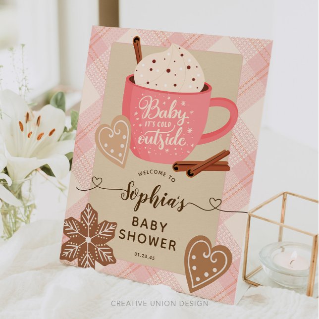 Hot Chocolate Winter Baby Shower Girl Welcome Sign (Creator Uploaded)