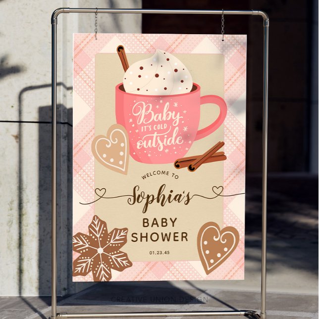 Hot Chocolate Winter Baby Shower Girl Welcome Sign (Creator Uploaded)