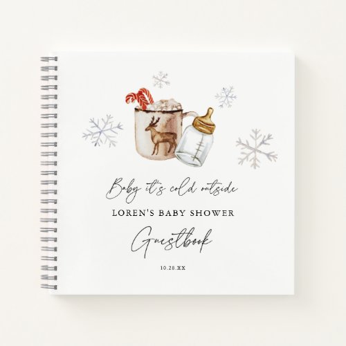 Hot Chocolate Winter Baby Shower Guestbook Notebook