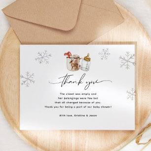 Hot Chocolate Winter Baby Shower Thank You Card