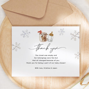 Hot Chocolate Winter Baby Shower Thank You Card