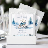 Hot chocolate winter baby shower thank you favors