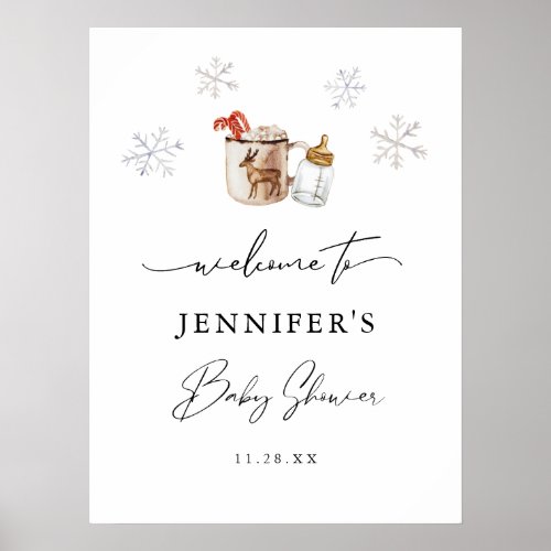 Hot Chocolate Winter Baby Shower Welcome Sign