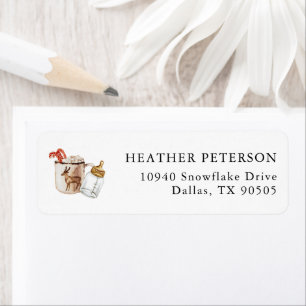 Hot Chocolate Winter Holiday Baby Shower Address Label