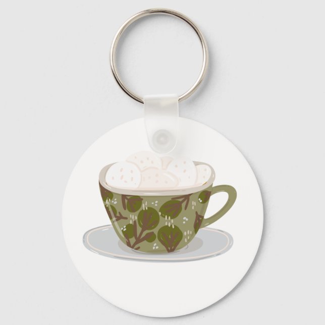 Hot Chocolate With Marshmallows Keychain (Front)