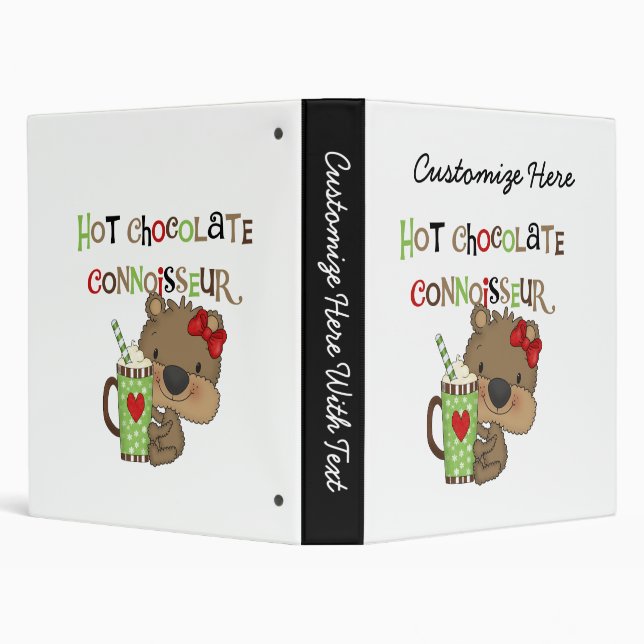Hot ChocolateConoisseur Girl Bear 3 Ring Binder (Background)
