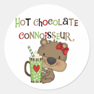 Hot ChocolateConoisseur Girl Bear Classic Round Sticker
