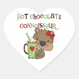 Hot ChocolateConoisseur Girl Bear Heart Sticker