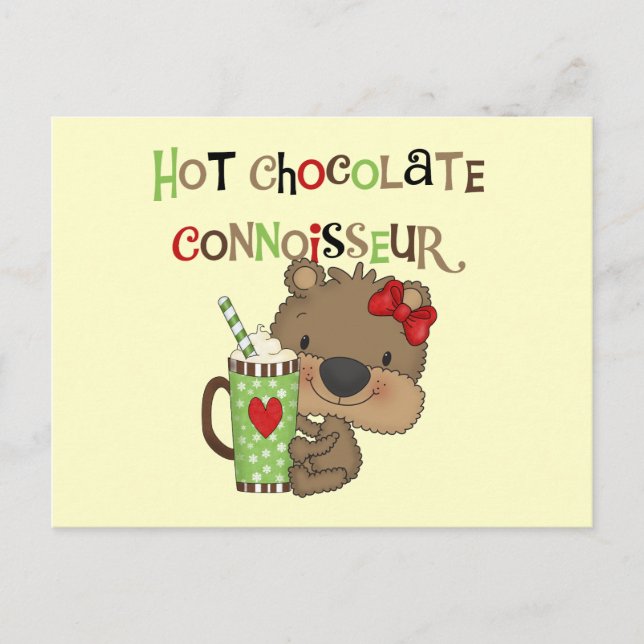 Hot ChocolateConoisseur Girl Bear Postcard (Front)