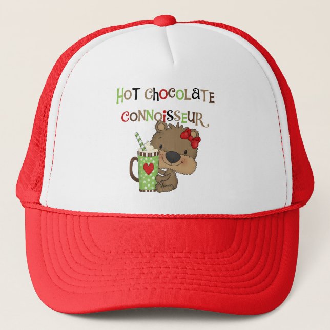 Hot ChocolateConoisseur Girl Bear Trucker Hat (Front)