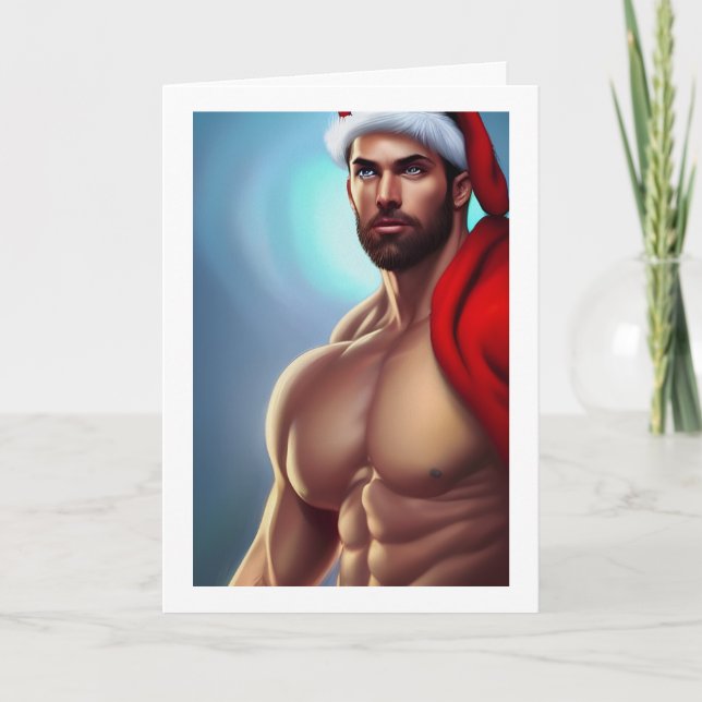 Hot Christmas Santa Claus Card (Front)