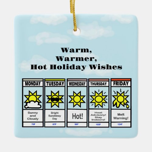 Hot Christmas Weather Forecast Ornament