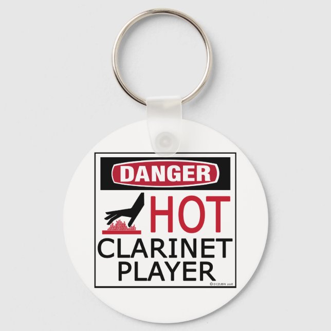 Hot Clarinet Player Keychain (Front)