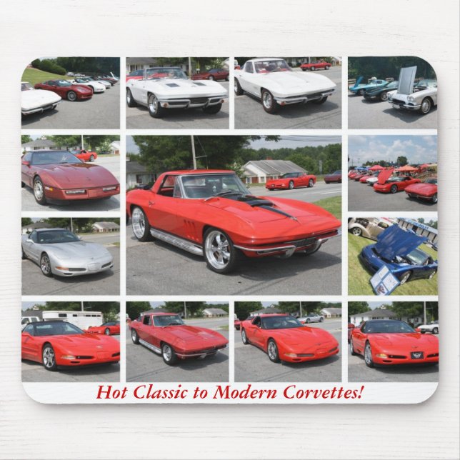 Hot Classic to Modern Corvettes Mouse Pad 2 (Front)