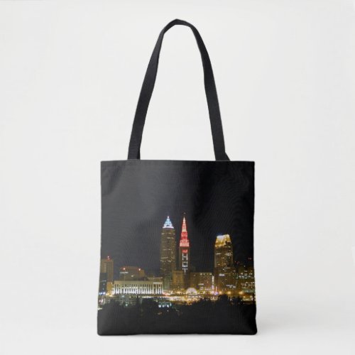 Hot Cleveland Night Printed Tote Bag