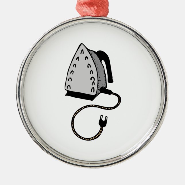 Hot Clothes Iron Metal Ornament (Front)