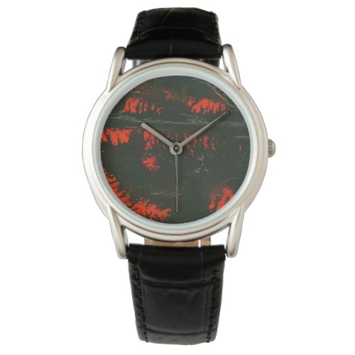 Hot coals volcano lava black rock on hot red watch