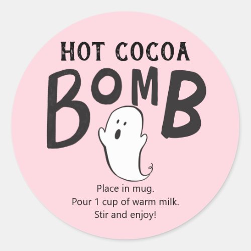 Hot Coco Bomb Pink Baby Shower Ghost Classic Round Sticker