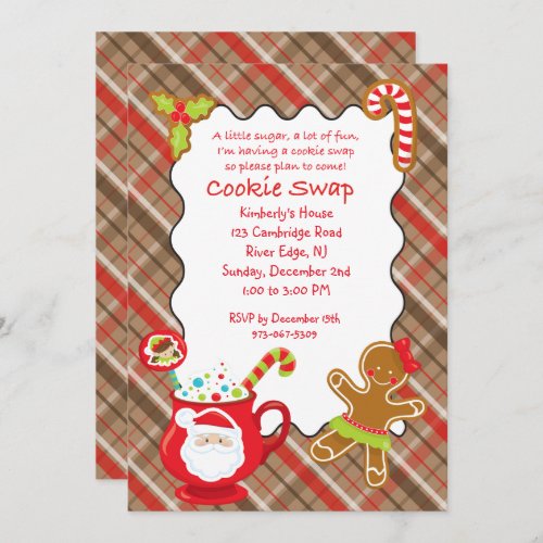 Hot Coco  Cookies Cookie SwapExchange Invitation