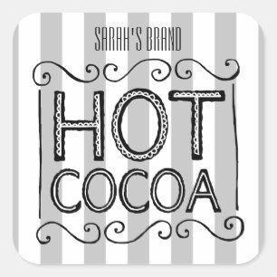 Hot Cocoa Add Your Name Square Sticker