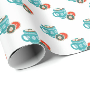 Hot Cocoa and Christmas cookies design Wrapping Paper