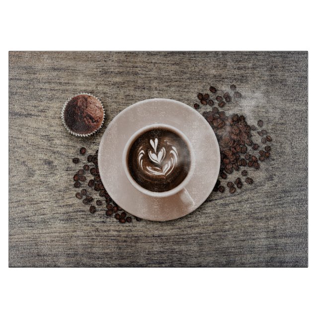 Hot Cocoa and Cocoa Beans Cutting Board (Front)