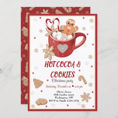 Hot Cocoa and Cookie Christmas Party Invitation
