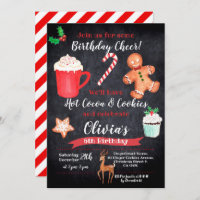 Hot Cocoa and Cookies Birthday INVITATION