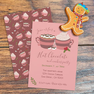 Hot Cocoa and Cookies Christmas Party Invitation