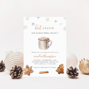 Hot Cocoa and Cookies Winter Baby Shower Invitation