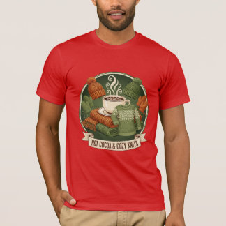 Hot Cocoa and Cozy Knits Winter Scene T-Shirt