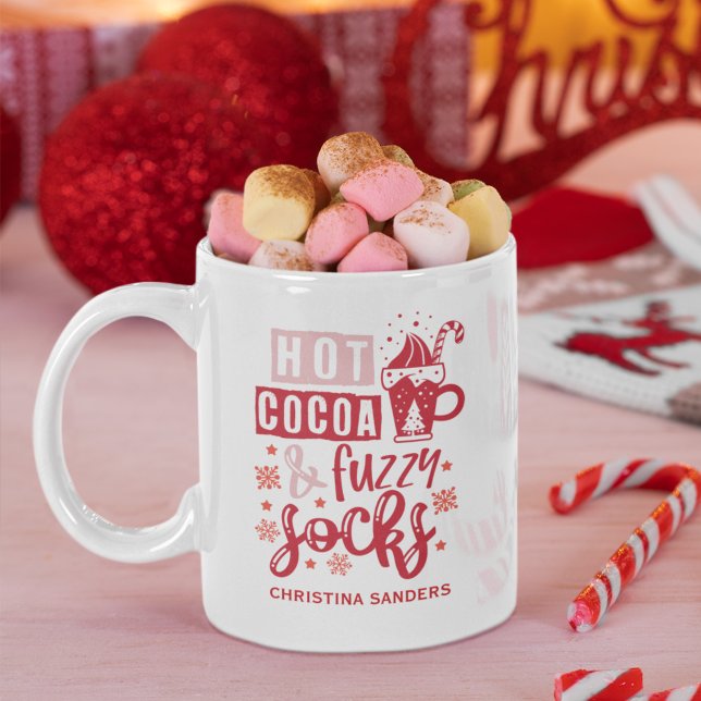 Hot Cocoa and Fuzzy Socks Cute Christmas Coffee Mug (Creator Uploaded)