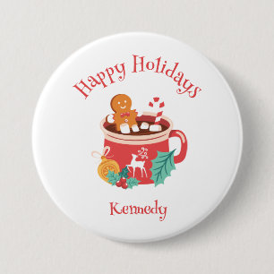 Hot Cocoa and Gingerbread Button