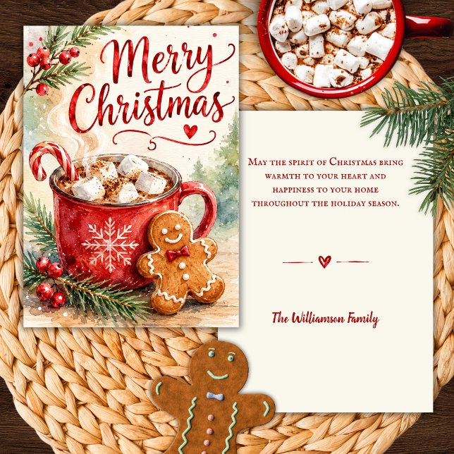 Hot Cocoa and Gingerbread Christmas Card (Creator Uploaded)